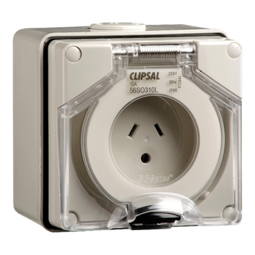Socket Outlets, Surface Sockets - IP66, 250V 10A - 2 Flat Pins And Round Earth