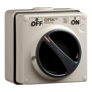 Clipsal - 56 Series, Surface Switch, 1 Gang, 250VAC, 10A