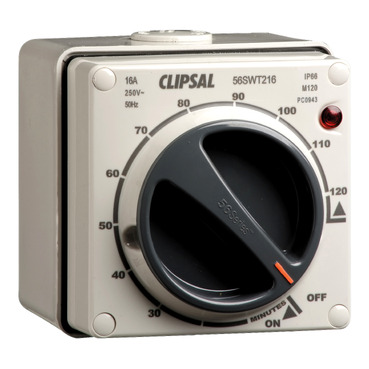 Clipsal - 56 Series, Surface Switch, 2 Pole, 250VAC, 16A, With Timer, 2h Process