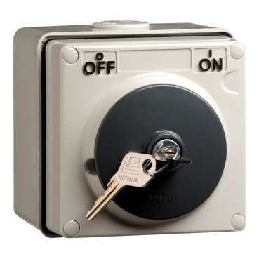 Clipsal - 56 Series, Surface Switch, 3 Pole, 500VAC, 10A, Key Operated, Off Locking Position