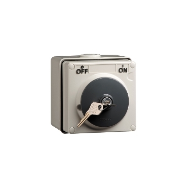 Clipsal - 56 Series, Surface Switch, 1 Pole, 250VAC, 15A, Key Operated, Off Locking Position
