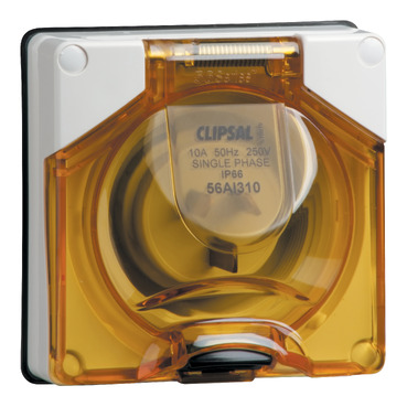 Clipsal - 56 Series, Socket Appliance Inlet, Ip56 3 PIN Less Enclosure