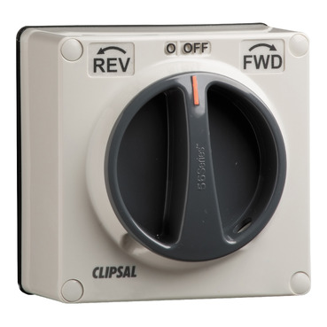 Clipsal - 56 Series, Surface Switch, 1 Gang 3 Pole 20A Reversing Less Enclosure