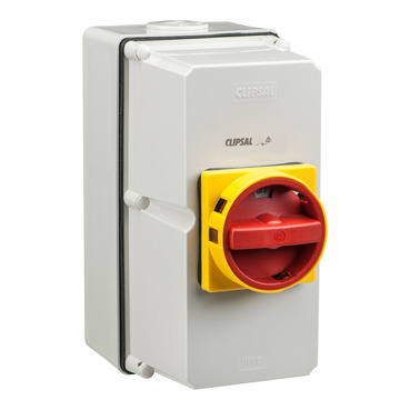 Clipsal - 56 Series, Surface Switch, 2 Gang Three Pole 80A Base Mount