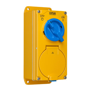 Metal Clad, Switched Socket Outlet Combination, 500V, 10A, 4 Round PIN, IP66, 2 Pole, 1 Gang