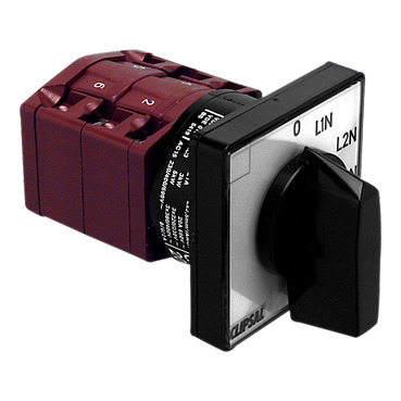 Series 7 Rotary Cam Switch, 3 Phase, Selector Marked O / L1-N / L2-N / L3-N