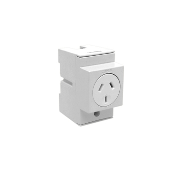 Clipsal MAX4 Socket Outlet DIN Mounted 10 A 250 V 3 Pin 2.5 Module Single Pole