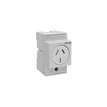 Clipsal MAX4 Socket Outlet DIN Mounted 20 A 250 V 3 Pin 2.5 Module Double Pole