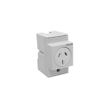 Clipsal - Max 4, Socket Outlet, DIN Mounted 15mm250 V 3 Pin 2.5 Module Double Pole