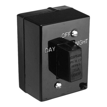 Main Switch, 1 Pole, 35A, Panel Mount, Marked Day-Off-Night