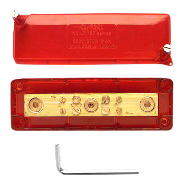 Clipsal - Max 4, Maxi Active Link, 370mm500 V 7 Hole With Cover Front Wiring Red