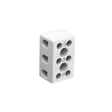 Max 4 Porcelain Connector Blocks, 20A, 2 Way, Triple Entry