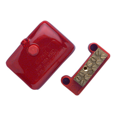Clipsal - Max 4, Mini Active Link, 100mm500 V 5 Hole With Cover Front Wiring Red
