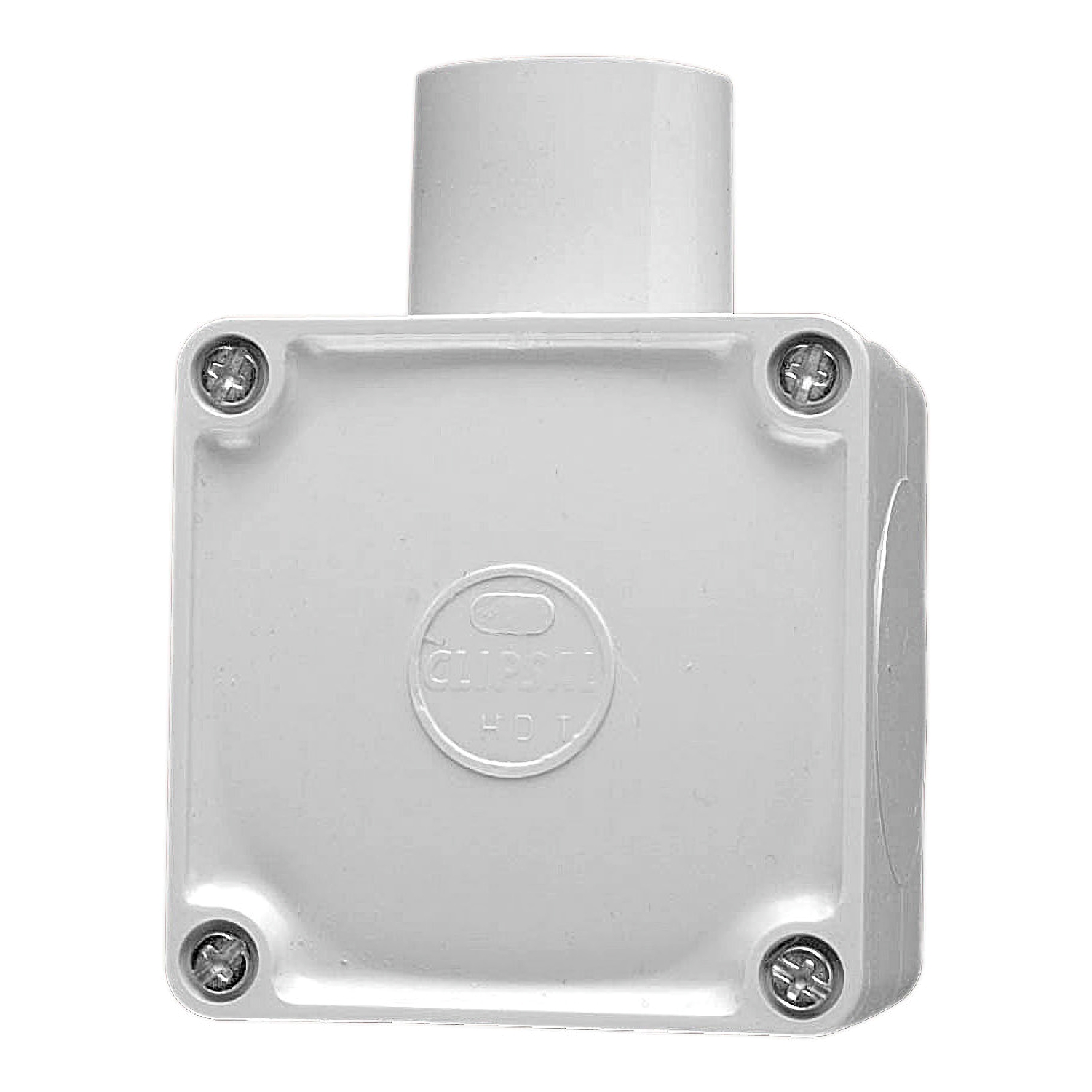 Square Junction Boxes, PVC, 40mm Entries, 1 Way, Grey