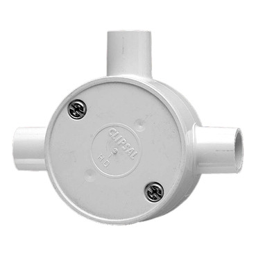Junction And Adaptable Boxes PVC, Round Junction Boxes - 16mm Entries, 3 Way