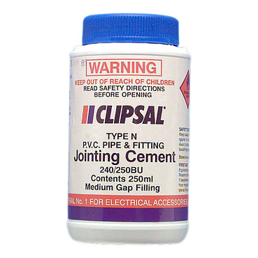 Clipsal - Cable Management, PVC Medium Gap Filling Blue Cement, 250ml Bottle With Brush