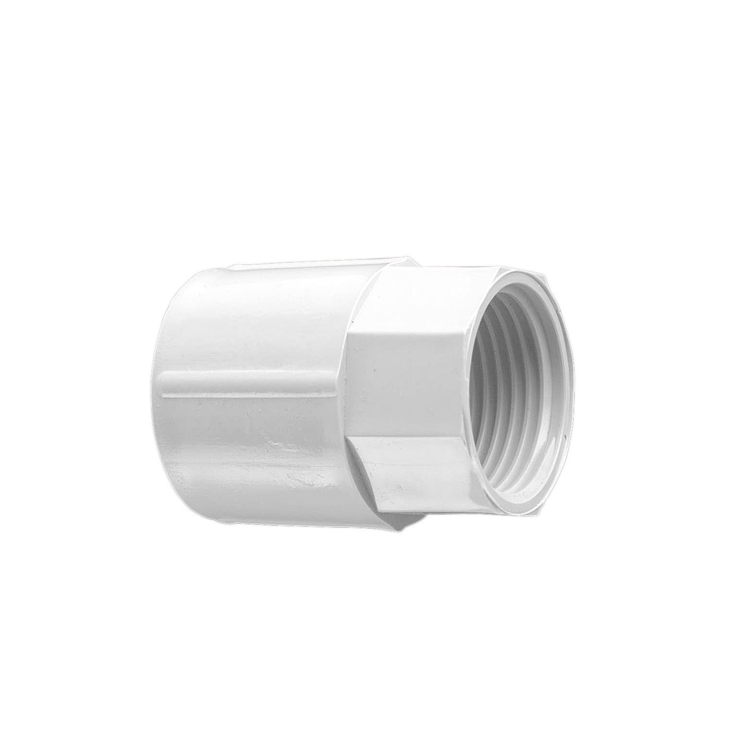 Solid Fittings - PVC, Plain To Screwed Couplings, 20mm, Grey