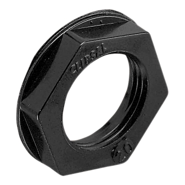 Flexible Conduit Terminators, Hexagonal Lock Nuts - Black Nylon, 25mm
