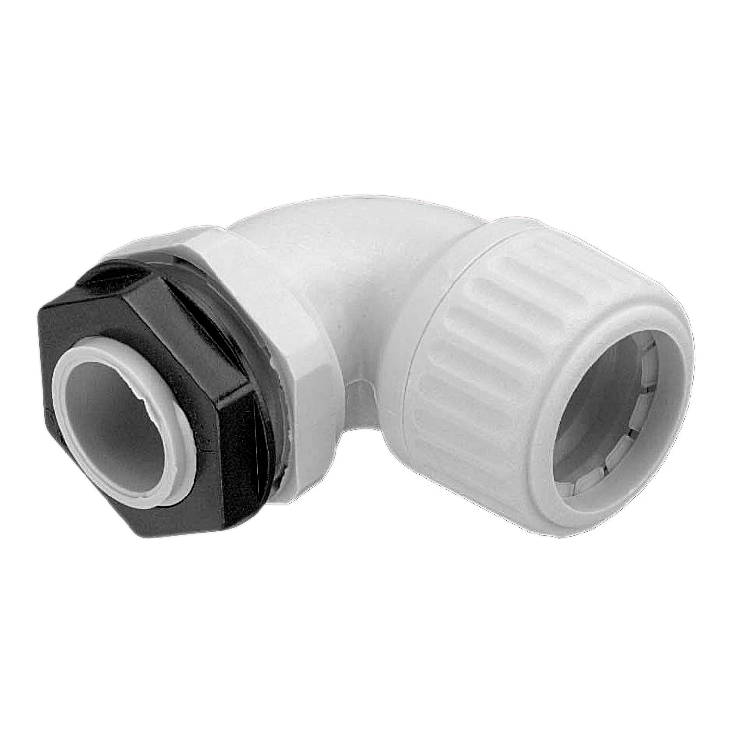 Corrugated Fittings, Angled Glands (90°), 32mm, Grey