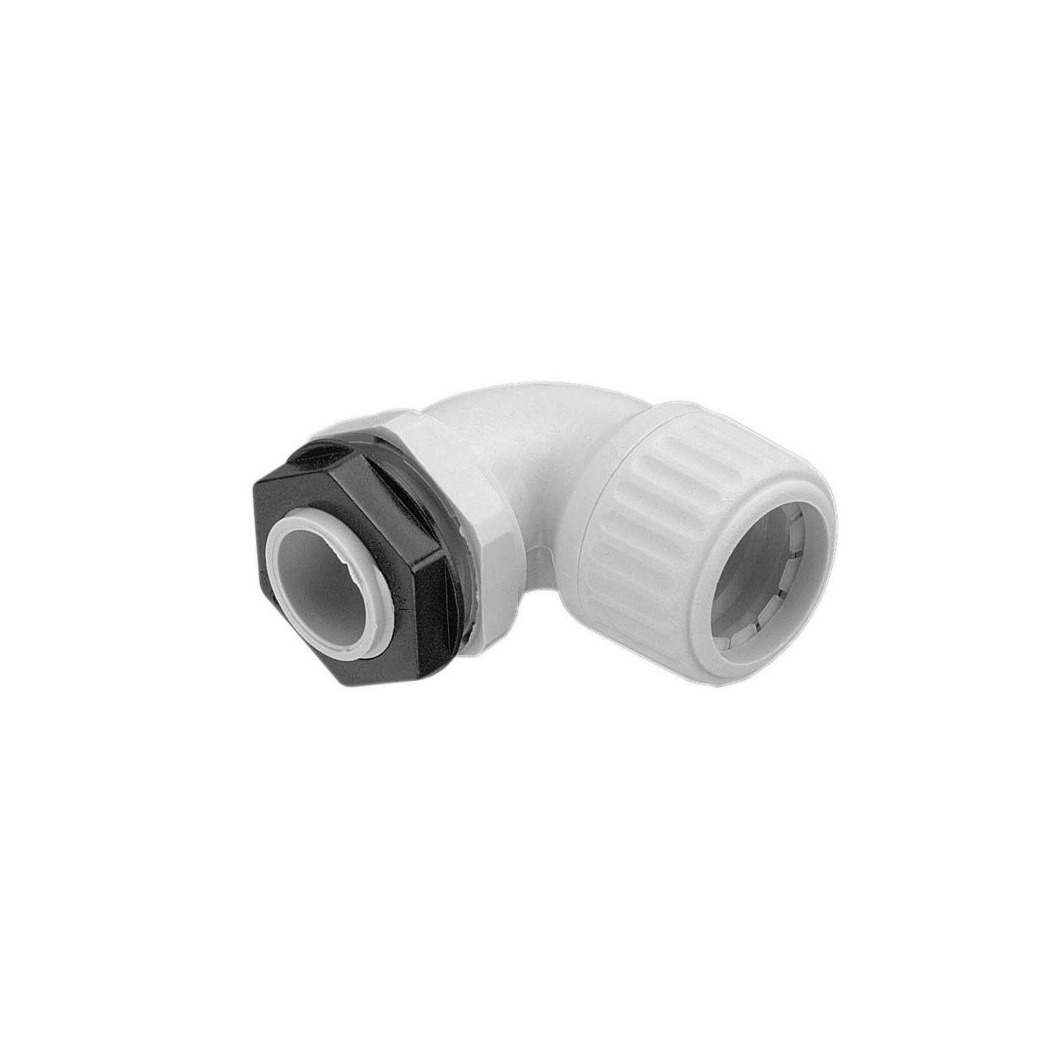 Corrugated Fittings, Angled Glands (90°), 25mm, Grey