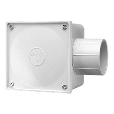 Square Junction Boxes, PVC, 50mm Entries, 1 Way