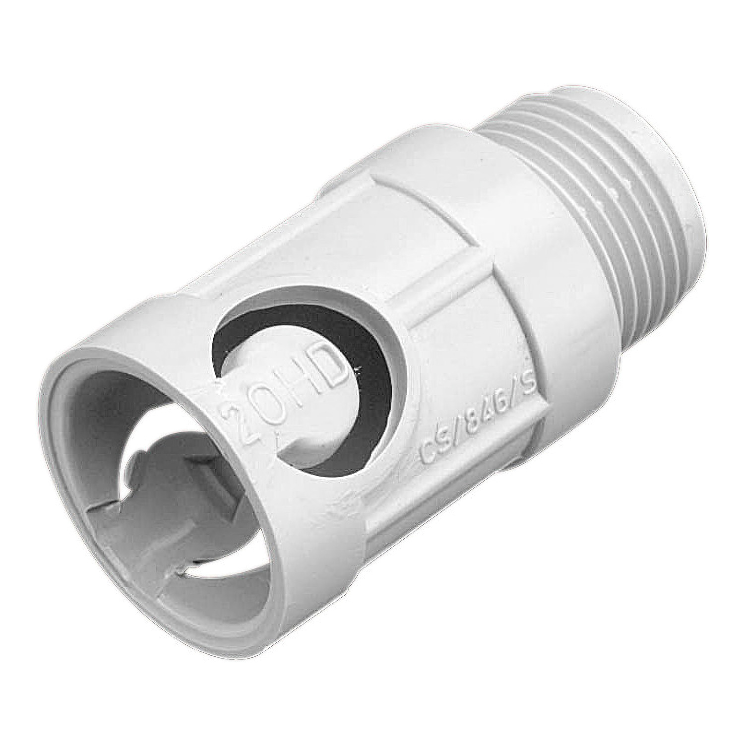 Solid Fittings PVC Adaptor, Plain To Flexible, 20mm plain - 20mm, Grey