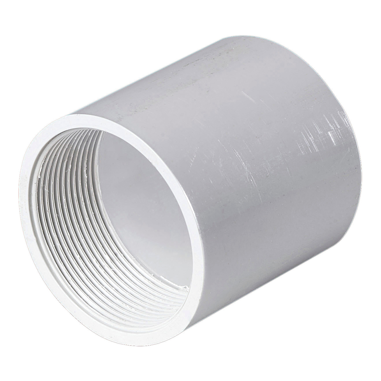 Solid Fittings - PVC, Plain To Screwed Couplings, 40mm, Grey