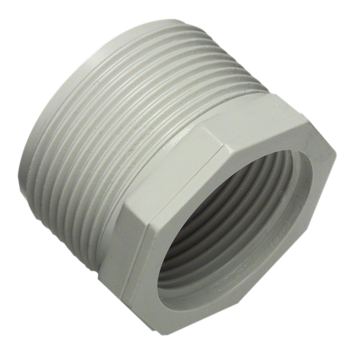 Solid Fittings - PVC, Screwed Reducers, 50mm - 40mm, Grey