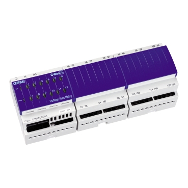 Clipsal, C-Bus, Relay, DIN Rail Mounted, Voltage Free, 240V AC, 12 Channel, 10A, Without C-Bus Power Supply