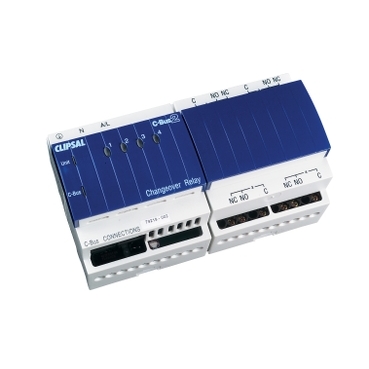 C-Bus DIN Rail Mounted, Changeover Relay, 4 Channel, 8 Modules, 250V