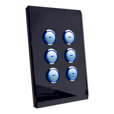 Clipsal C-BusWall PlateSaturn Key Input Unit, 6 Key, A Series