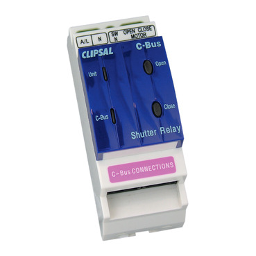 Clipsal, C-Bus, Relay, DIN Rail Mounted, Shutter, 240V AC, 1 Channel, 2A, Without C-Bus Power Supply