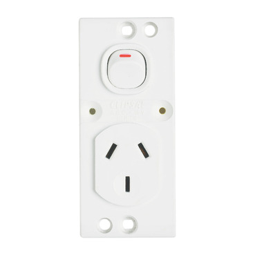 Metal Plate, Switched Socket Mechanism, Double Pole, Single Switched