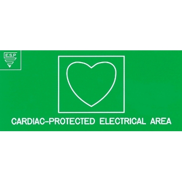 Medilec, Area Classification Sign, Cardiac Protected, Laminex