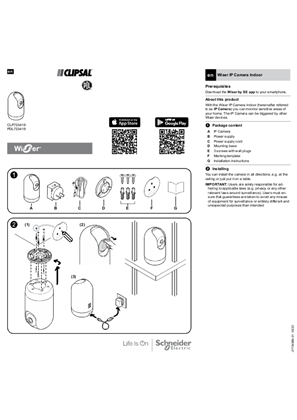 Wiser IP Camera Indoor - Instruction sheet