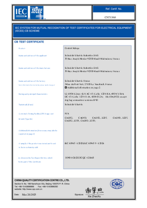 CB Certificate _TeSys Deca_CAD32&CAD50