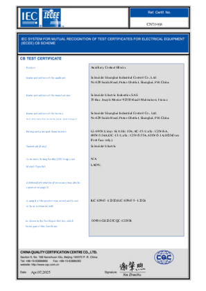 CB Certificate TeSys Deca LADN SSIC