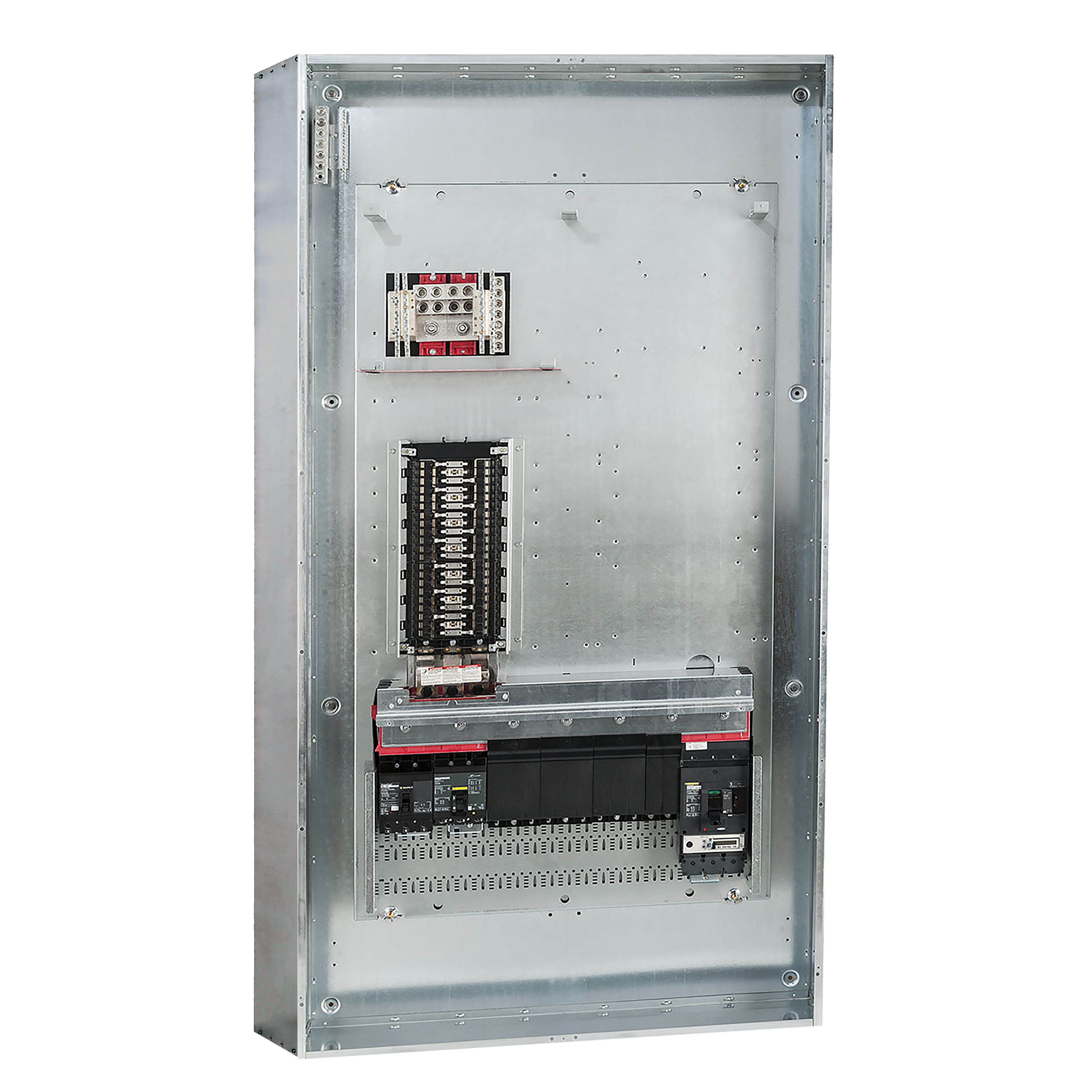 Panelboard, I-Line, 400A, 3 phase, 225A NQ lighting section with 30 circuits, Al bus