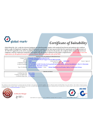 Certificate of Suitability 
