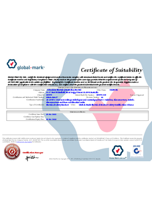 56 series surface switches, Certificate, RCM, Global Mark Pty LTD