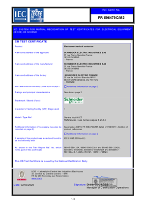 LCIE certificate