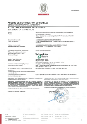 Certificate CCA iK60N 684910 according to IEC 60898-1 +A1 +A11 +A12 + A13