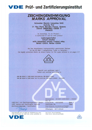 VDE certificate