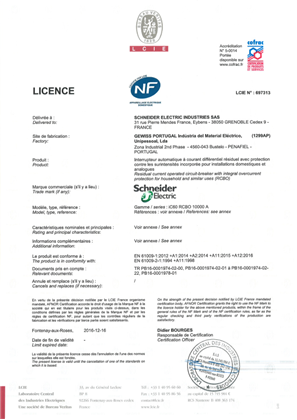 NF certificate LCIE