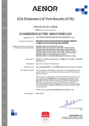 CCA Statement of Test Results (STR)