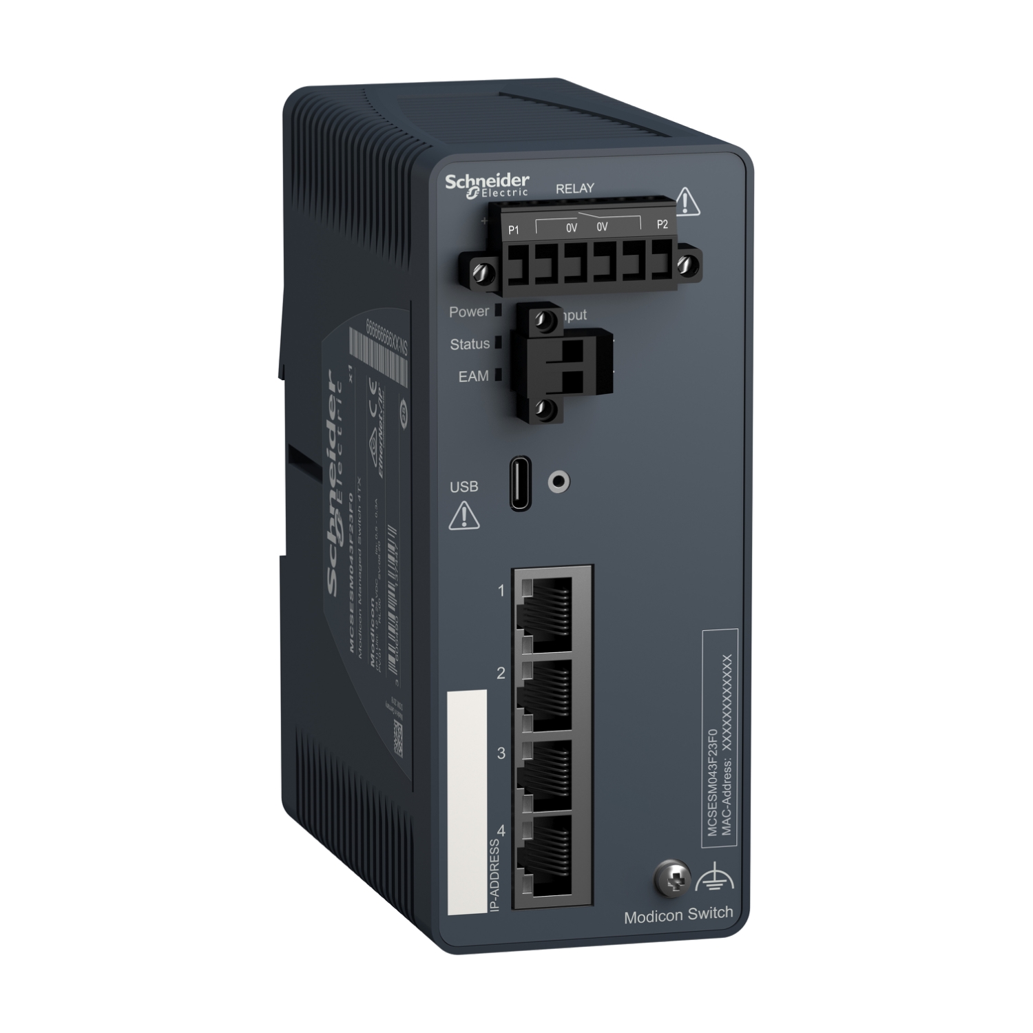 MCSESM043F23F0 Modicon Managed Switch - 4 porttia kuparille