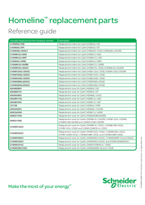 Homeline™ replacement parts Reference guide