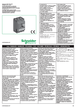 Compact NSX100-250 Circuit Breaker Instruction Sheet