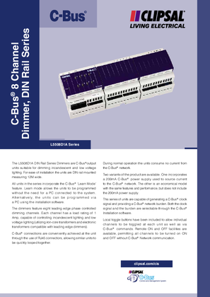 C-Bus 8-Channel Dimmer, DIN Rail Series Leaflet