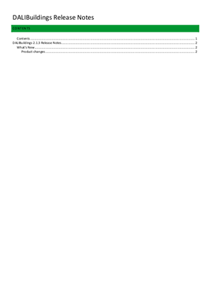DALI Buildings with SQL Server and Release Notes